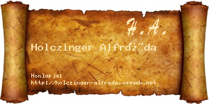 Holczinger Alfréda névjegykártya